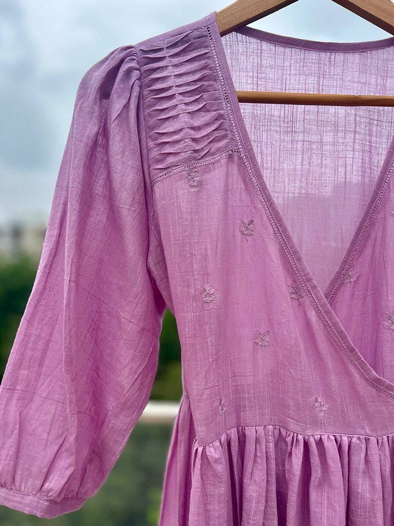 Lavender Rain Angrakha Dress