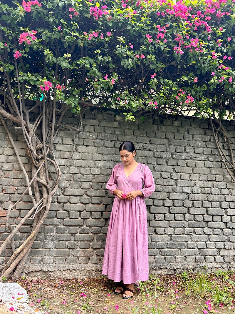 Lavender Rain Angrakha Dress